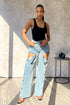 Jasper Side Cutout With Button Jeans jeans EDGE Small Denim